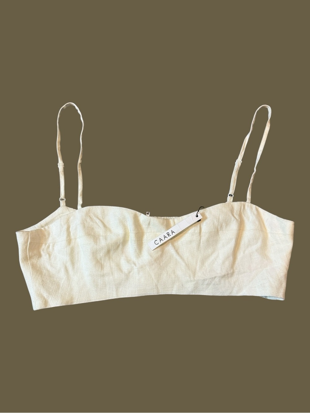 CAARA  Linen Blend Crop Top Bralette Size XLarge NWT